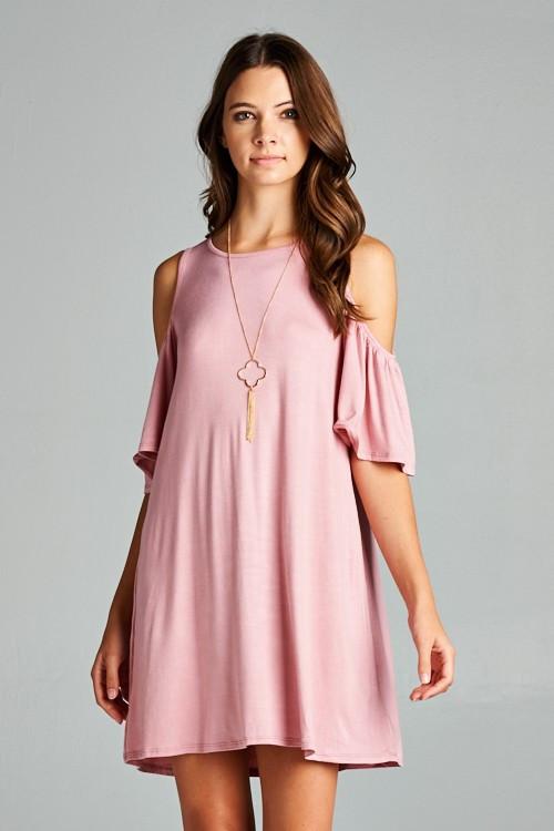 Cold Shoulder Ruffle Dress